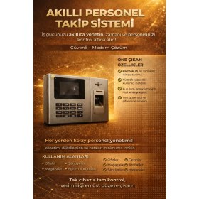 Resim Linadex Kartlı okuyucu Parmak izi Personel Takip Cihazı-Web Giriş Çıkış Programı(10 Kart dahil) 