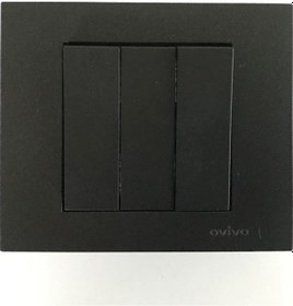 Resim Ovivo Grano Siyah Üçlü Anahtar Mekanizma+ Çerçeveli 