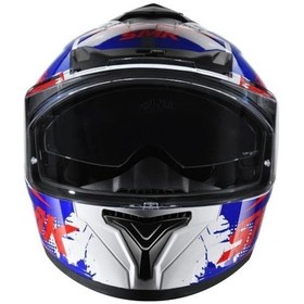 Resim Smk Typhoon Grunge Kapalı Kask Kırmızı Mavi 
