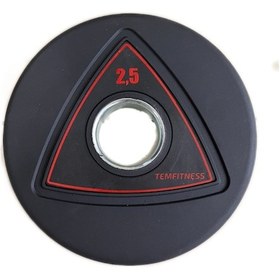Resim Temfıtness Olimpik Flanş Kauçuk Kaplı Ağırlık Plakası 2.5 KG 