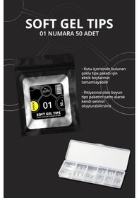 Resim Momo Professional Soft Gel Tips Badem No:01 Tek Boy 50 Li Yedek Paket 