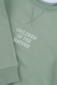 Resim Little Gusto Bebek Sweatshirt Yeşil Organik Pamuk 