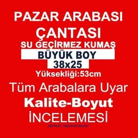 Resim Su Geçirmez Kumaş büyük boy Pazar Arabası Çantası h=53-38x25cm 