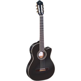 Resim Ortega RCE145BK Thinline Elektro Klasik Gitar (Siyah) 