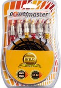 Resim Powermaster 3 Rca + 3 Rca 1.8 Metre Gold Uçlu Ambalajlı 1. Kalite Kablo Tpm