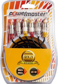 Resim Powermaster 3 Rca + 3 Rca 1.8 Metre Gold Uçlu Ambalajlı 1. Kalite Kablo 