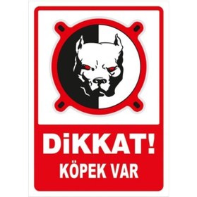 Resim İyi Olsun Iyiolsun Dikkat Köpek Var Pitbull Uyarı Ikaz Etiketi 25x35 Cm 