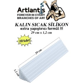 Resim Artlantis Kalın Sıcak Silikon Mum 10 Adet 1 Paket Mum Çubuk Silikon Kalın Silikon Tabanca Yedeği Kalın 1 Paket 