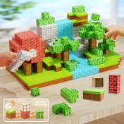 Resim Manyetik Bina Blokları Seti - 3D Duyusal Küpler, ABS Malzeme, Karma Renk, Yaratıcı Oyun Ormanı Manyetik Oyuncak, Cadılar Bayramı, Noel, Doğum Günü Hediyeleri için İdeal 