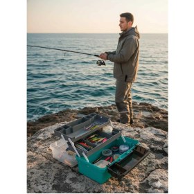 Resim 15" Balıkçı Takım Çantası, Dayanıklı ve Çok Bölmeli, Pratik Kullanım 