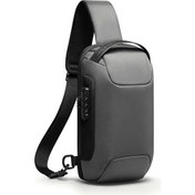 Resim Mark Ryden Hırsızlığa Karşı Göğüs Çantası Crossbody Çanta Iş Çantası USB Şarj -Gri (Yurt Dışından) 