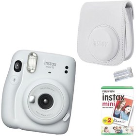 Resim Instax Mini 11 Fotoğraf Makinesi - Çanta - 20li Film Seti Beyaz 