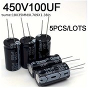 Resim Chuangyinshop 450v 100uf Elektrolitik Kondansatör 18x35mm 5 Adet 