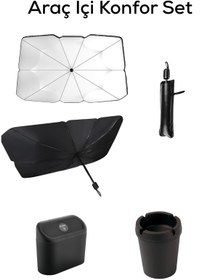 Resim Heredot Mithra Life Araç İçi Konfor Set Güneşlik, Kapaklı Çöp Kutusu, Kokusuz Küllük MIT1255 