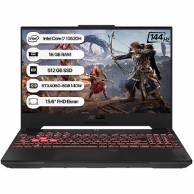 Resim Asus TUF Gaming F15 FX507VV-LP243 Intel Core i7-13620H 15.6" 16 GB RAM 512 GB SSD RTX4060 144 Hz FHD FreeDOS Gaming Laptop 