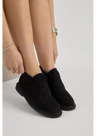 Resim Bağcıklı Bilek Boy Klasik Termo Taban Bot - Siyah Süet - 37 Siyah Süet 