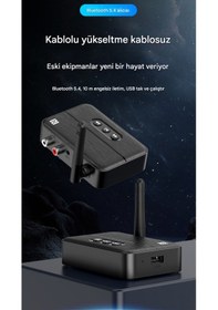Resim Antenli Bluetooth Adaptör Bluetooth 5.4 Receiver Aux Usb Rca Wireless Araç Hoparlör Bluetooth Kiti 