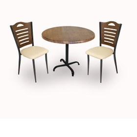 Resim Beymobilya Indigo Werzalit Yuvarlak - Merdiven Tip 2Li Masa Takımı (70 Cm Ça 