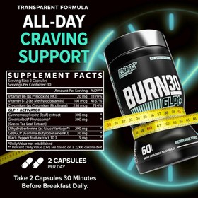 Resim Nutrex BURN30 GLP-1 Carnitine Super Berberine Weight Management Appetite Control Gymnema sylvestre 60 Caps 