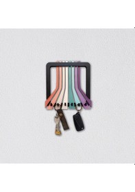 Resim Cajuart Modern Ahşap Renkli Çubuklar Tasarım Anahtarlık Duvar Askısı Dekor Siyah 