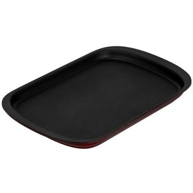Resim Lava Döküm Dikdörtgen Servis Tabağı Ölçü 32x20cm.-bordo Bordo 