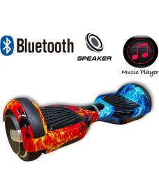 Resim Citymate Elektrikli Kaykay Hoverboard Bluetooth Hoparlörlü 6.5 Inch Akıllı Dengeli - Alevli Desen 
