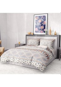 Resim Monohome Premium Luxury Çift Kişilik Nevresim Takımı 3d Pamuk Saten Patchwork-1566 - Lastikli Çok Renkli 