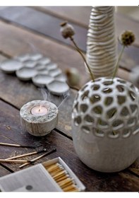 Resim Sırlı Yuvarlak Vazo Çok Renkli 