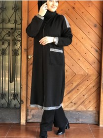 Resim AYSUN AYDEMİR Gümüş Detaylı Fermuar Kapamalı Siyah 2li Eşofman Takımı 