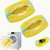 Resim 1 adet Sarı Çamaşır Makinesi Ayakkabı Çantası - Dayanıklı Polyester Fermuar Kapatma, Yumuşak Chenille Astarı ile Kalın Dolgulu, Sneaker, Tenis Ayakkabısı ve Günlük Ayakkabılar için Koruyucu Çamaşır Çantası, Çamaşır Çantaları 