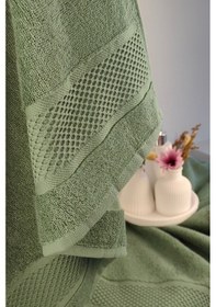 Resim %100 Pamuk Banyo Havlu Seti-long Twist İplik-yüksek Su Emici Ve Yumuşak Yesıl Yeşil 