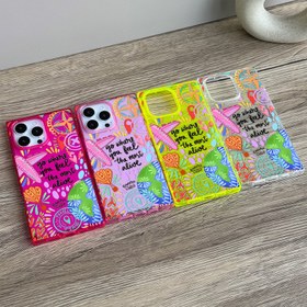 Resim Graffiti Seyahat Uçak Desenli Tasarlanmış Telefon Kılıfı Iphone 14 Pro Max, 15, 16 Plus, 13, 11, 12 Için Uygun TPU Tam Kaplama Kare Floresan Kılıf. 