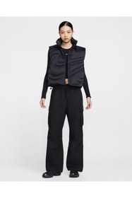 Resim Nike Sportswear Swoosh Series Oversized Full Zip Down Vest Bol Kalıp Siyah Kadın Şişme Yelek 