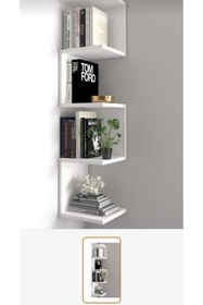 Resim Ece Homee Zigzag Köşe Kitaplık Açık Raf &zigzag Dekoratif Raf 