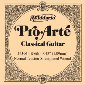 Resim D'addario J4506 Klasik Gitar Tek Teli. E Mi . Naylon Gümüş Sarım 