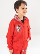 Resim Gigas 2ip Işıklı Lisanslı Örümcek Kafalı Erkek Çocuk Hırka Kırmızı 