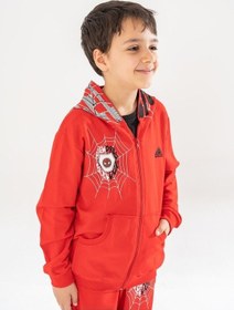 Resim Gigas 2ip Işıklı Lisanslı Örümcek Kafalı Erkek Çocuk Hırka Kırmızı 