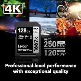 Resim Lexar Professional 1667X 128GB SDXC Uhs-II/U3 Kartı (LSD128CBNA1667) 