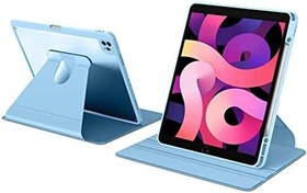 Resim UnDePlus iPad Air 4 10.9 ile uyumlu Kılıf Şeffaf Dönebilen Kalem Bölmeli A2072 A2316 A2324 A2325 