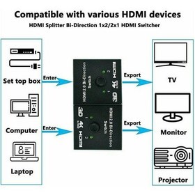 Resim 4K Hdmi Çoklayıcı Çoğaltıcı 2 Yönlü Splitter Switch MG-2162 