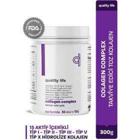 Resim Quality Life Tip1 Tip2 Tip3 Tip5 Tip10 Complex Saf Toz Collagen 300 G 