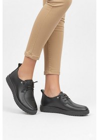 Resim Elit Asscl100 Kadın Hakiki Deri Casual Ayakkabı Siyah Siyah 