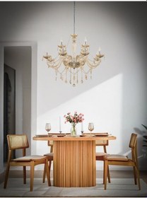 Resim Mena İskandinav Natural Ahşap Masa Sandalye Takımı 90x130 Natural 