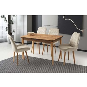 Resim Diş Budak Fulya Sandalye 120+30 70 Silva Açılabilir Masa Takımı Kahverengi 