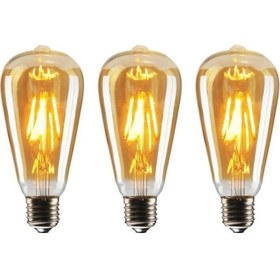 Resim 4 Watt Rustik Ampul Amber Renk 3 Adet 