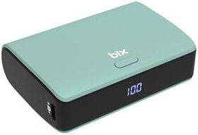 Resim Bix PB106 10.000mAh PD20W Type-C USB-A SCP 22.5W Çift Çıkışlı LED Göstergeli Kauçuk Kaplama Cep Boy Mini Powerbank 