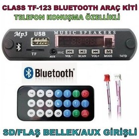 Resim Bluetoothlu Araç Oto Teyp Aux Usb Sd Tf Çevirici Dönüştürücü 12v N11.289 