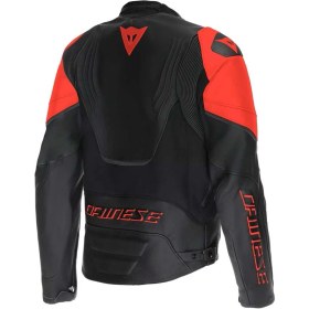 Resim Daınese Ceket Racıng 5 Leather Blk Blk Red Fluo 