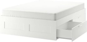 Resim Çift kişilik baza, beyaz, 160x200 cm, 4 çekmeceli 