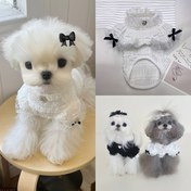 Resim 1 adet Pet Princess Elbise, Dantel Yay Aşk Elmas Süsleme, Sevimli Prenses Stili, Bahar ve Yaz Kedi/Köpek Giyim, Küçük, Orta ve Mini Evcil Hayvanlar için Uygun, Bichon, Yorkie, Poodle, Chihuahua ve Diğer Küçük ve Orta Boy Kediler ve Köpekler için Uygun. 